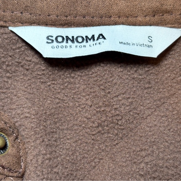 Sonoma Men’s Brown Quilted Barn Jacket Faux Suede Corduroy Collar NWT Small - Picture 2 of 6